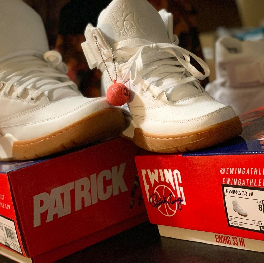 Ewings Hi top white and gum bottom